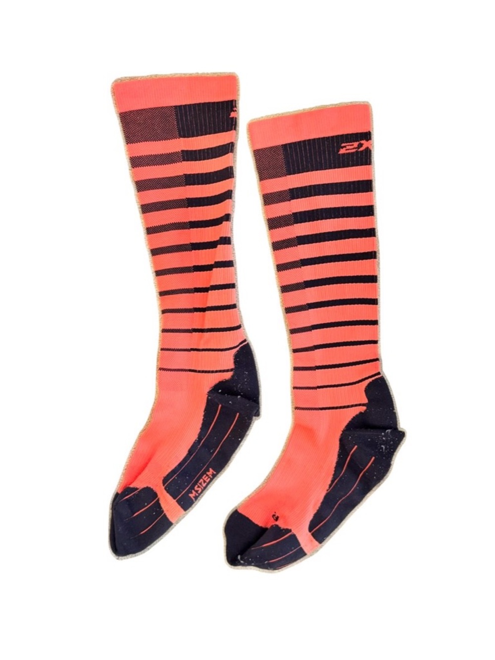 2XU Socks 3 for 15 SALE CLEARANCE Orange Striped Running Compression Socks